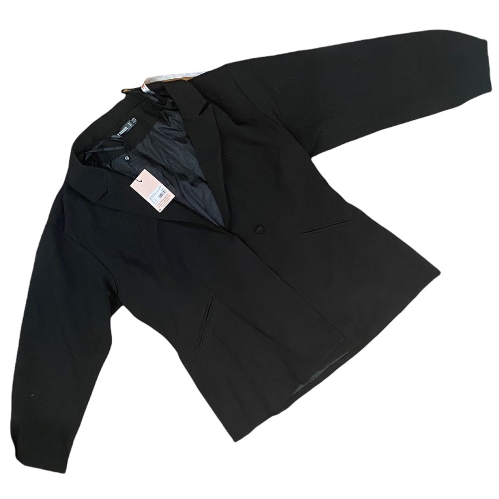 Black extreme puff sleeve blazer